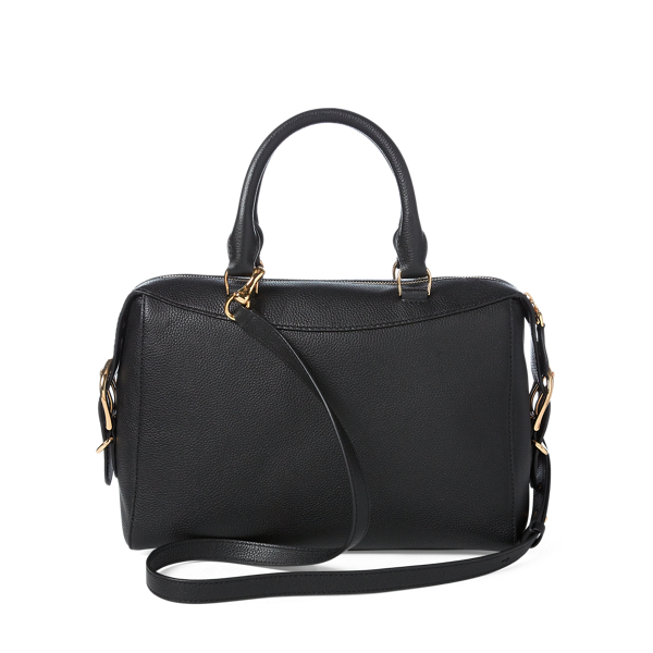 Black Leather Satchel Lauren 4
