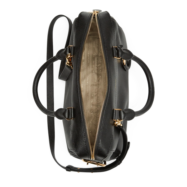 Black Leather Satchel Lauren 5