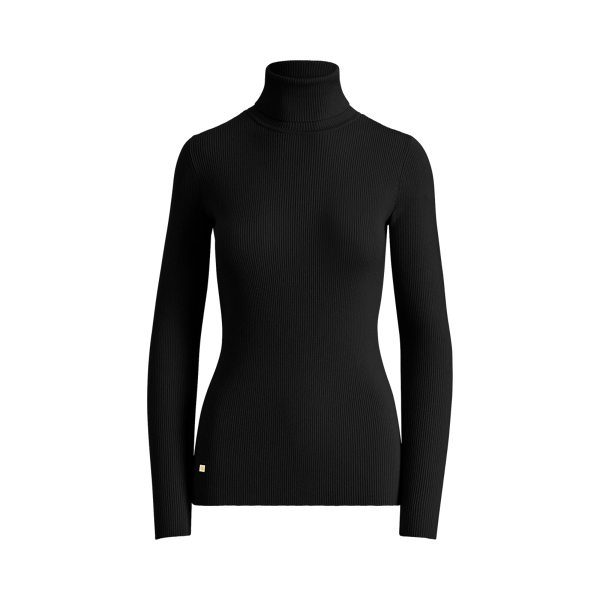 Girls black ribbed turtleneck sale