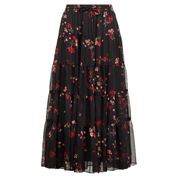 Floral Georgette Peasant Skirt Lauren 1