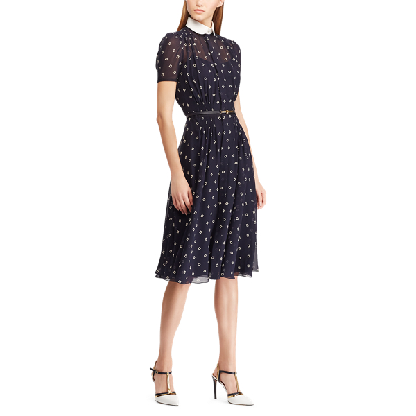 Dark Blue/Cream Maizie Short Dress Ralph Lauren Collection 2