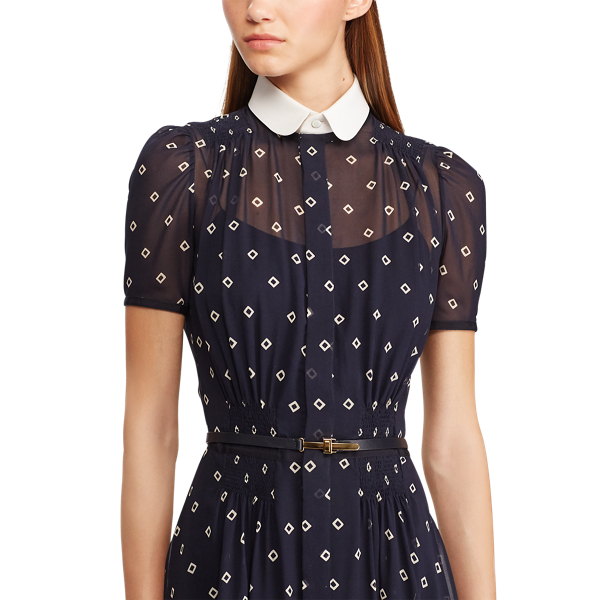 Dark Blue/Cream Maizie Short Dress Ralph Lauren Collection 3