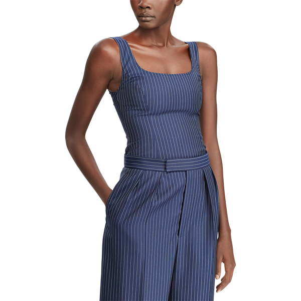 Navy/Cream Azalea Wool Top Ralph Lauren Collection 5