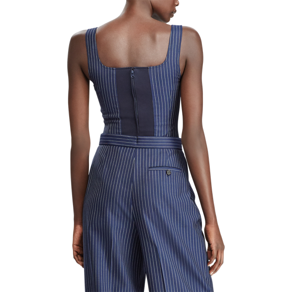 Navy/Cream Azalea Wool Top Ralph Lauren Collection 6