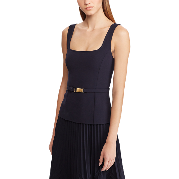 Midnight Azalea Belted Wool Top Ralph Lauren Collection 5