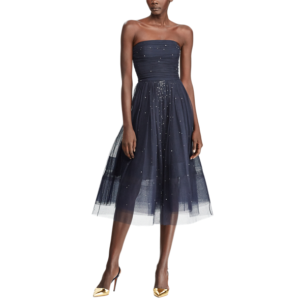 Midnight Carren Beaded Dress Ralph Lauren Collection 4