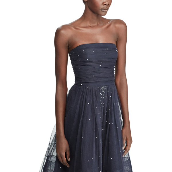 Midnight Carren Beaded Dress Ralph Lauren Collection 5