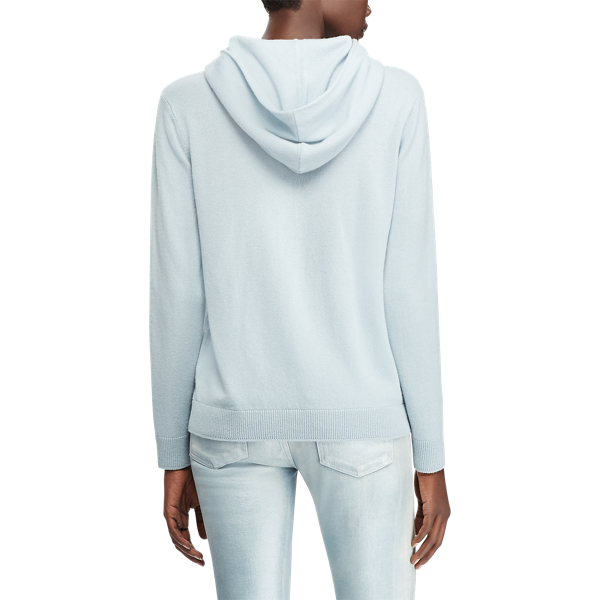 Powder Blue Cashmere Hoodie Ralph Lauren Collection 6
