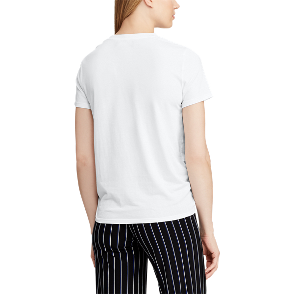 White Cotton-Blend Tee Lauren 5