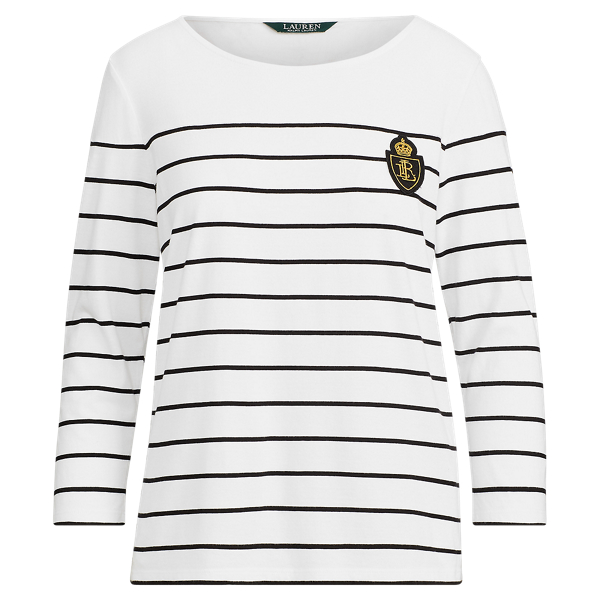Crest Striped Jersey Top Lauren 1