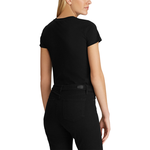 Polo Black Eyelet-Trim Cotton T-Shirt Lauren 5