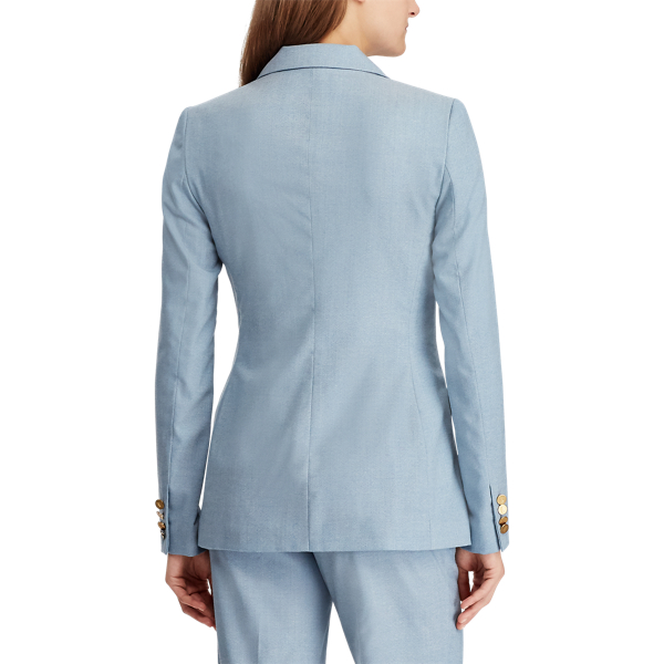 Blue Heather Double-Breasted Wool Blazer Lauren 5