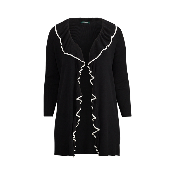 Ruffled Open Front Cardigan