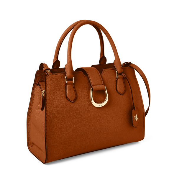 Lauren Tan Medium Pebbled Leather Satchel Lauren 3