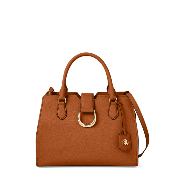 【Ralph Lauren】上品な風合い 大容量レザーカメリンショルダー Medium Pebbled Leather Satchel for Women | Ralph Lauren® GI