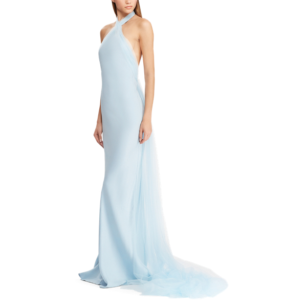 Abendkleid Briar Ralph Lauren Collection in Puderblau 4