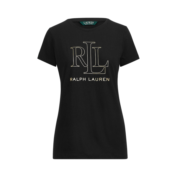 Black T-Shirt mit Foliendruck Lauren 1