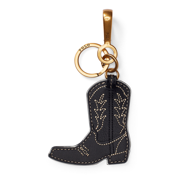 Llavero de bota de vaquero de piel