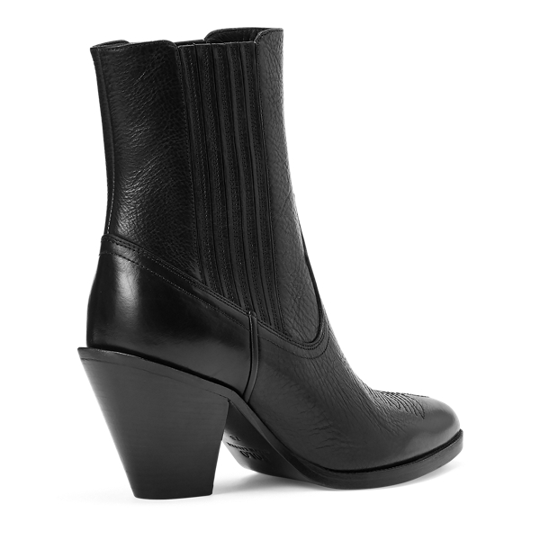 Black Lowrey Leather Cowboy Boot Polo Ralph Lauren 3