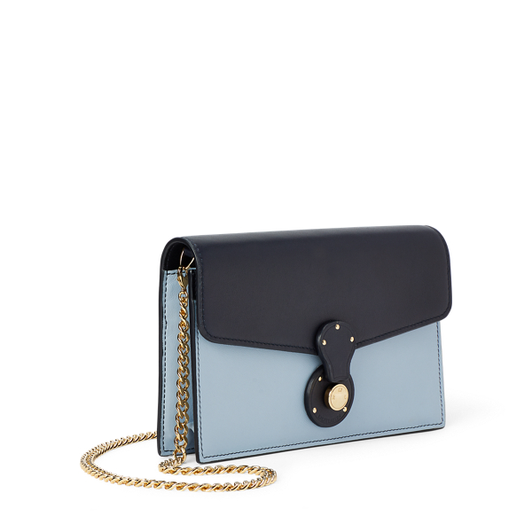 Pale Blue/Midnight Ricky Calfskin Chain Wallet Ralph Lauren Collection 2