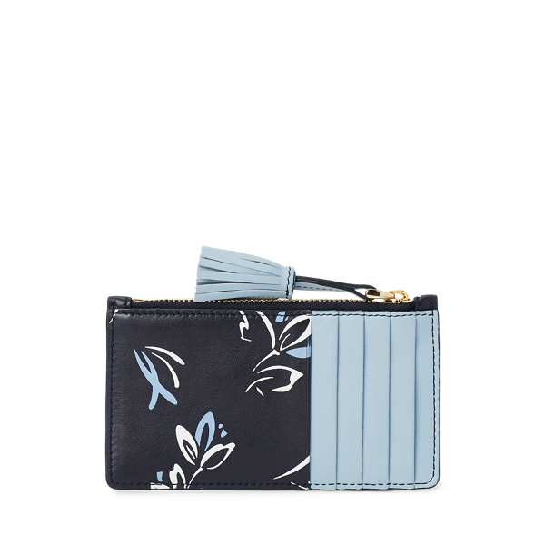 Floral Calfskin Card Case