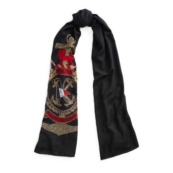 Anchor Crest Wool-Blend Scarf Ralph Lauren Collection 1