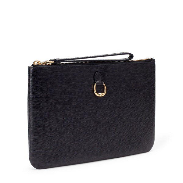 Black Saffiano Leather Wristlet Lauren 2