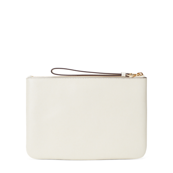 Vanilla Saffiano Leather Wristlet Lauren 3