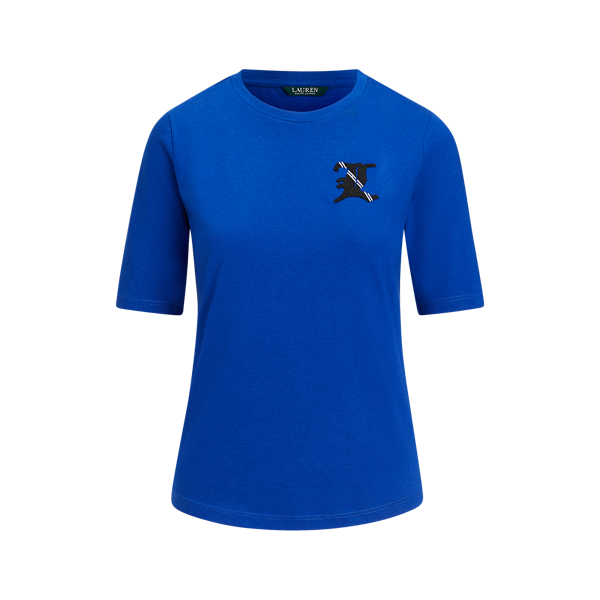 Jersey Elbow-Sleeve Top Lauren 1