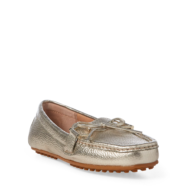 Mocassini Briley II in pelle Lauren in Platino 2