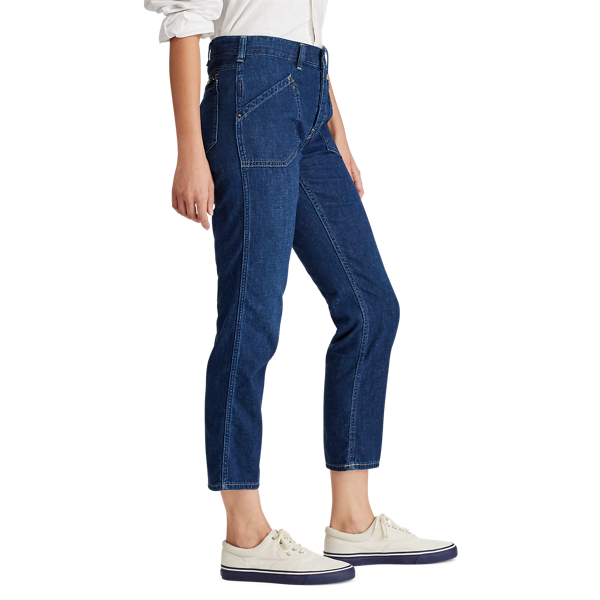 Dark Indigo Workwear Denim Skinny Jeans Polo Ralph Lauren 7