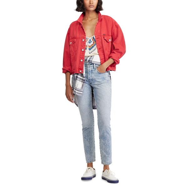 Red Denim Trucker Jacket Polo Ralph Lauren 4