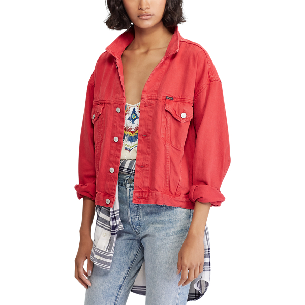 Red Denim Trucker Jacket Polo Ralph Lauren 5
