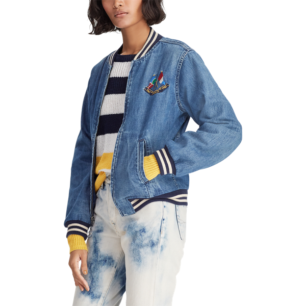 Ralph lauren denim bomber jacket online