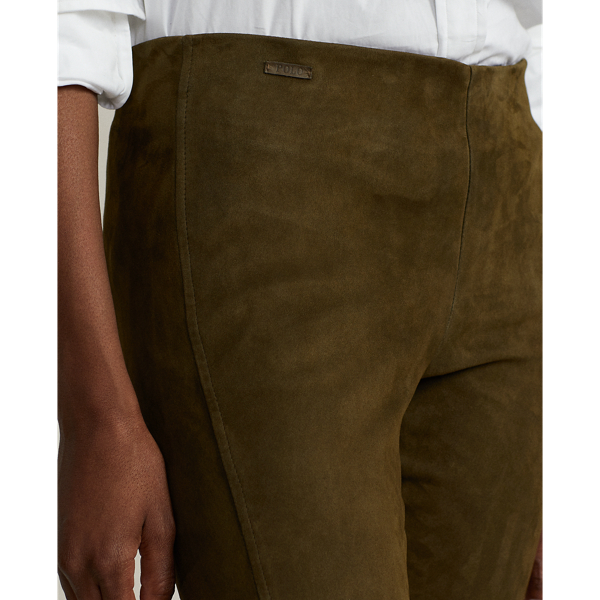 Botanic Green Suede Skinny Trouser Polo Ralph Lauren 6