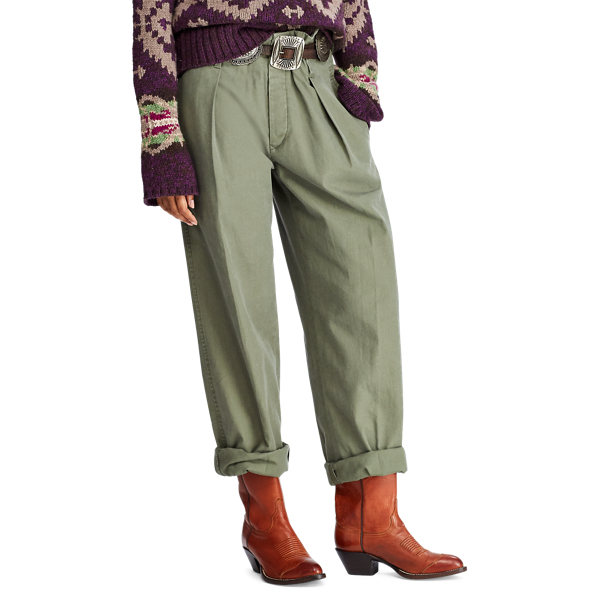 Mountain Green Belted Twill Straight Trouser Polo Ralph Lauren 5
