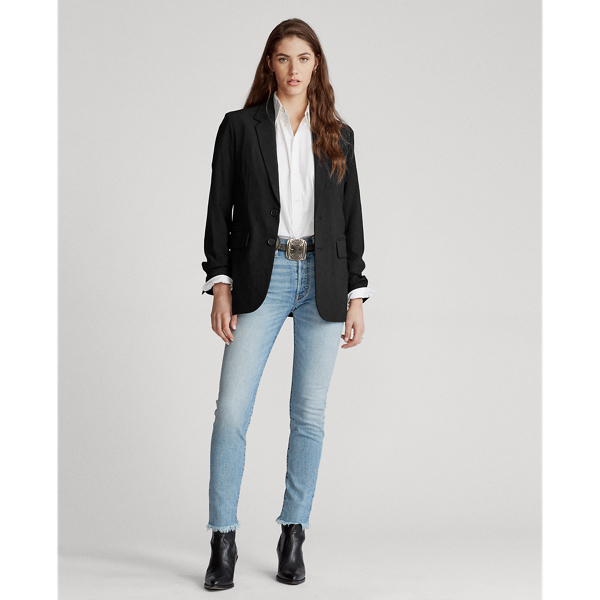 Black Wool-Blend Blazer Polo Ralph Lauren 4