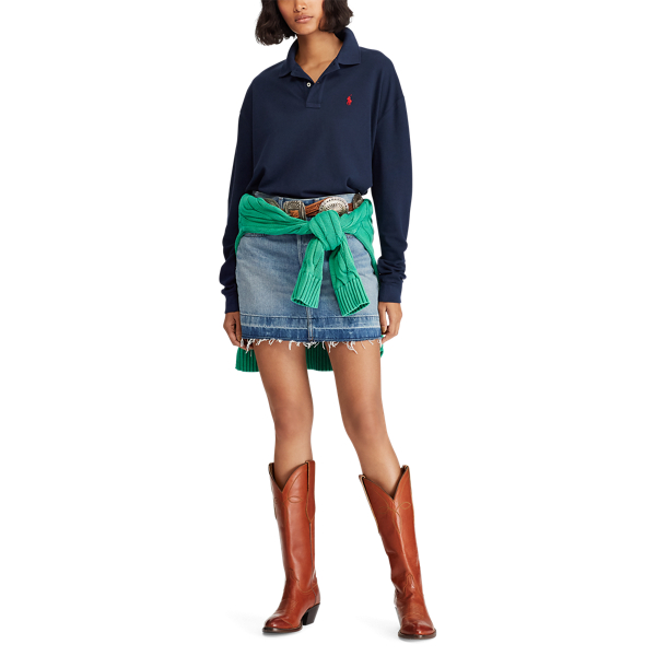 Newport Navy Cropped Mesh Polo Shirt Polo Ralph Lauren 4