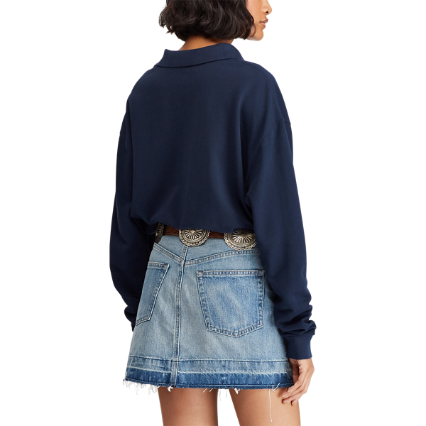 Newport Navy Cropped Mesh Polo Shirt Polo Ralph Lauren 6