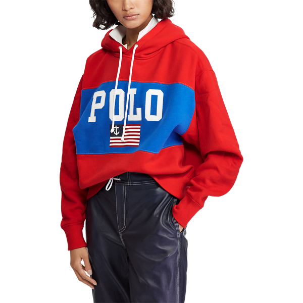 RL Red Anchor Flag Fleece Hoodie Polo Ralph Lauren 5