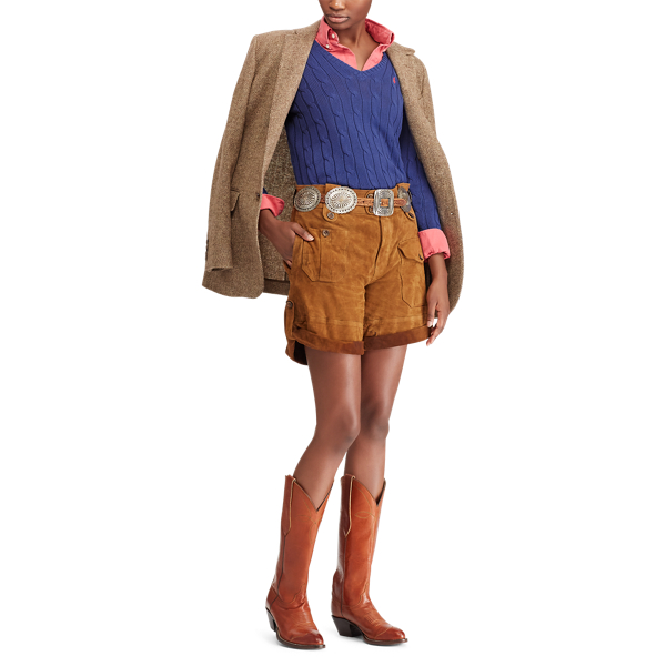 Zopfmusterpullover mit V-Ausschnitt Polo Ralph Lauren in Royalblau 4