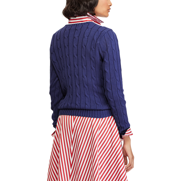 Royal Blue Cable-Knit Cotton Sweater Polo Ralph Lauren 6