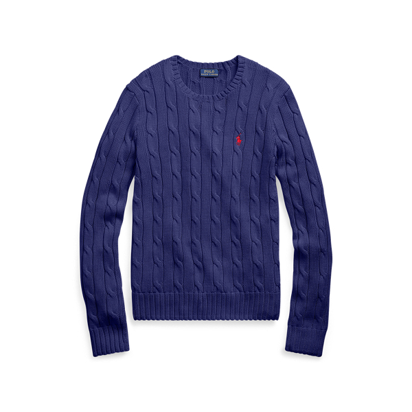 Royal Blue Cable-Knit Cotton Sweater Polo Ralph Lauren 2
