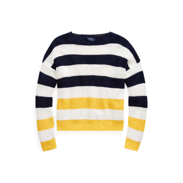 Hunter Navy/Gold/White Striped Linen Jumper Polo Ralph Lauren 2