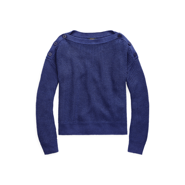 Pull en lin &eacute;paule boutonn&eacute;e Polo Ralph Lauren en 1