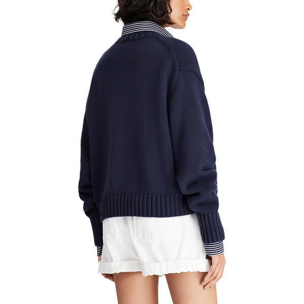 Navy Multi Beaded Flag Cotton Jumper Polo Ralph Lauren 6