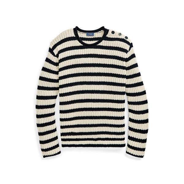 Nautical Cream/Navy Striped Roll-neck Jumper Polo Ralph Lauren 2