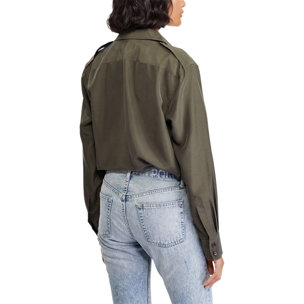 Expedition Olive Silk Shirt Polo Ralph Lauren 6
