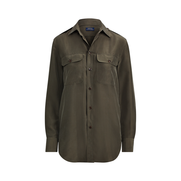 Expedition Olive Silk Shirt Polo Ralph Lauren 2