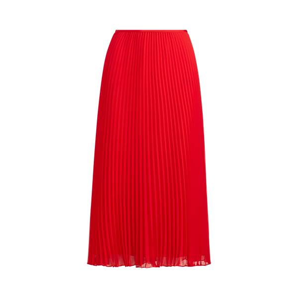 Pleated Georgette Midi Skirt